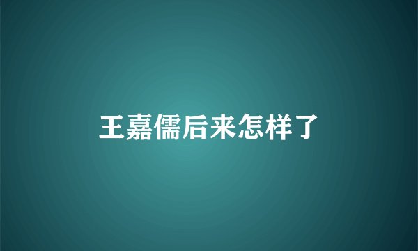 王嘉儒后来怎样了