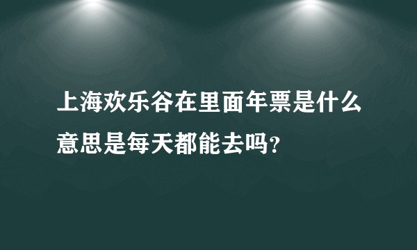 上海欢乐谷在里面年票是什么意思是每天都能去吗？