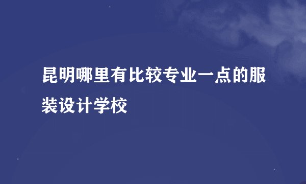 昆明哪里有比较专业一点的服装设计学校