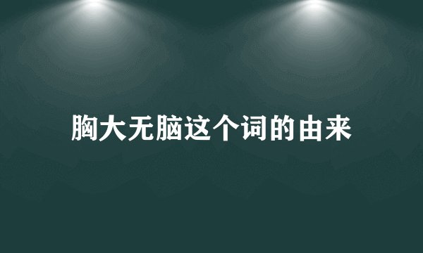胸大无脑这个词的由来