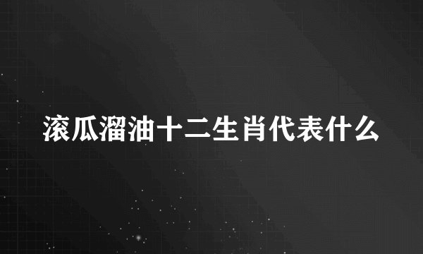 滚瓜溜油十二生肖代表什么