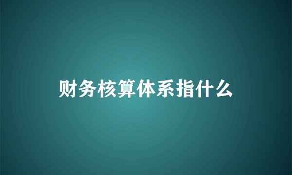 财务核算体系指什么