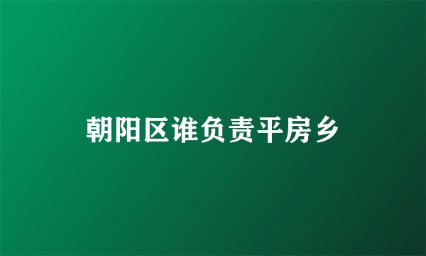 朝阳区谁负责平房乡