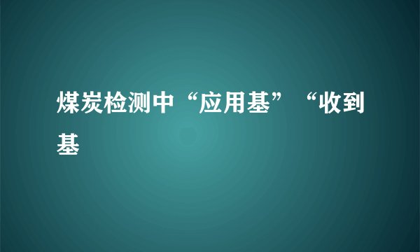 煤炭检测中“应用基”“收到基