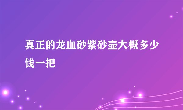 真正的龙血砂紫砂壶大概多少钱一把