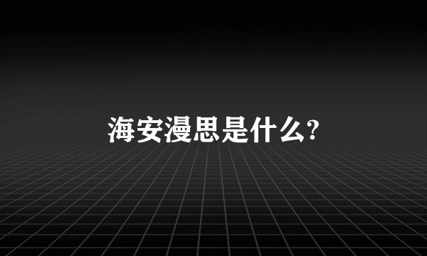 海安漫思是什么?