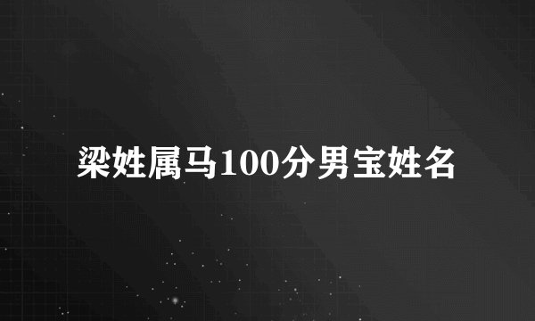 梁姓属马100分男宝姓名