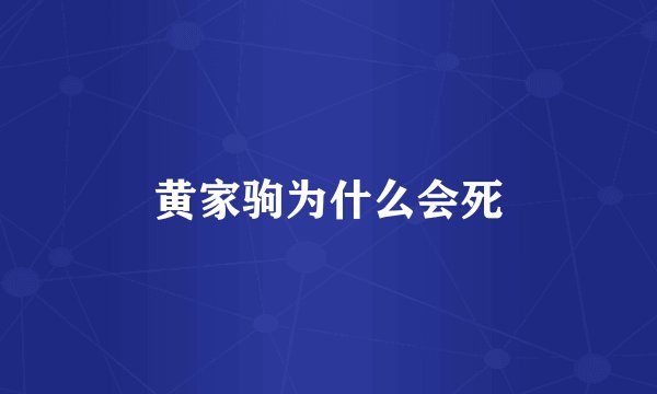 黄家驹为什么会死