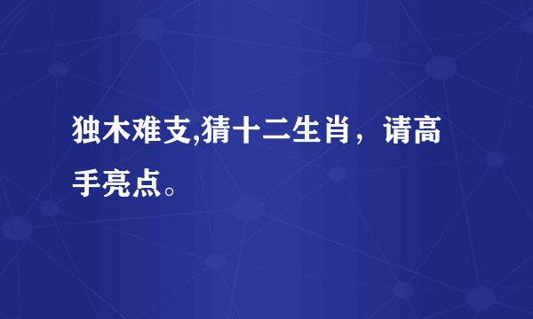 独木难支,猜十二生肖，请高手亮点。