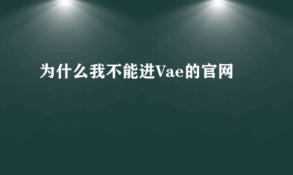 为什么我不能进Vae的官网