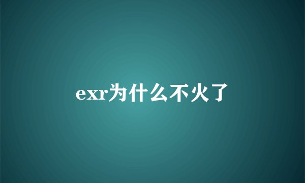 exr为什么不火了