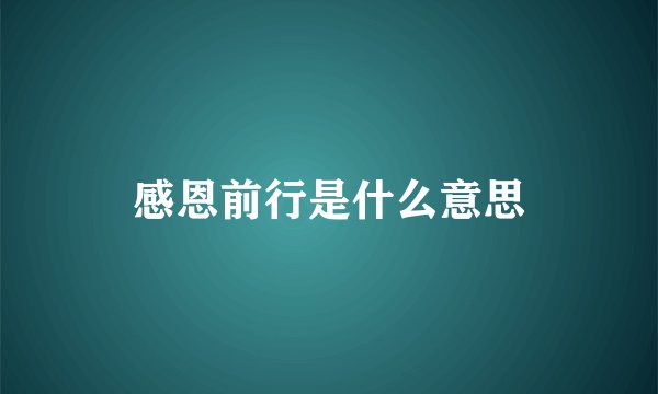 感恩前行是什么意思