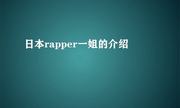 日本rapper一姐的介绍