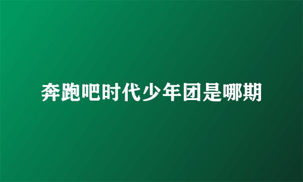 奔跑吧时代少年团是哪期