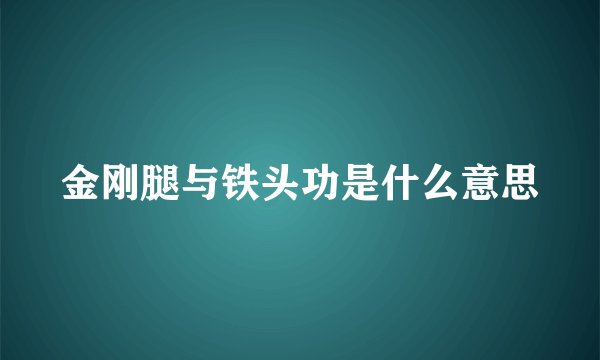 金刚腿与铁头功是什么意思