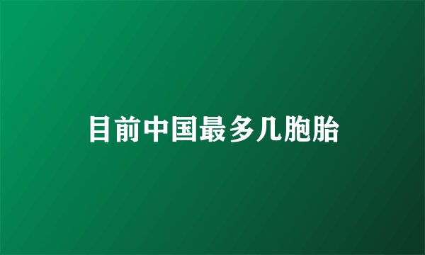目前中国最多几胞胎