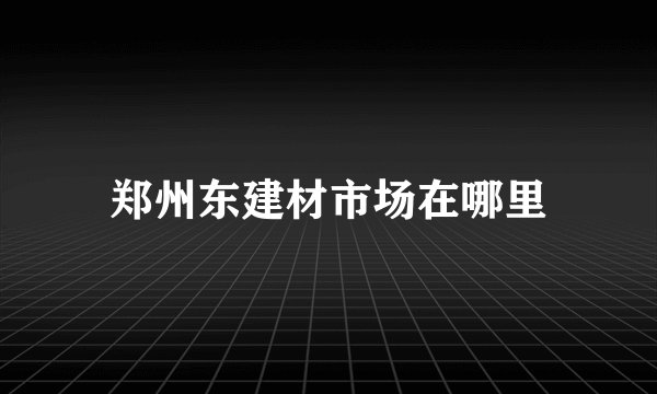 郑州东建材市场在哪里