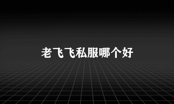 老飞飞私服哪个好