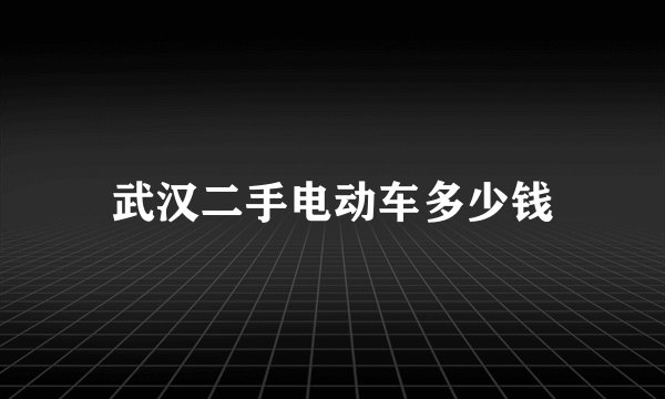 武汉二手电动车多少钱