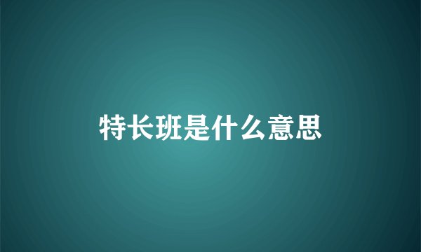 特长班是什么意思