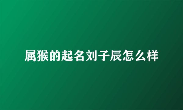 属猴的起名刘子辰怎么样