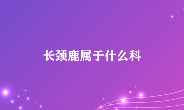 长颈鹿属于什么科