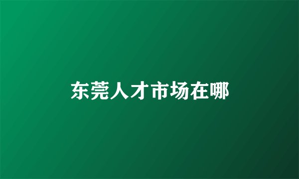 东莞人才市场在哪