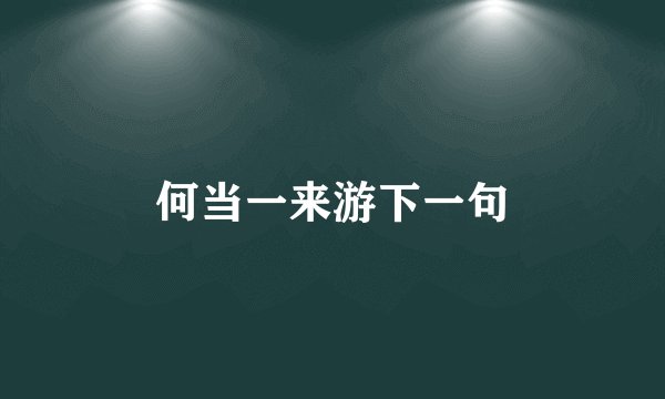 何当一来游下一句
