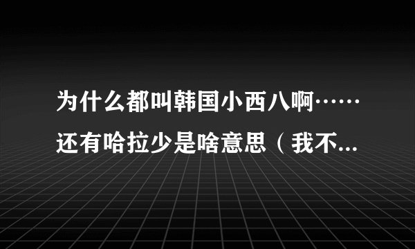 为什么都叫韩国小西八啊……还有哈拉少是啥意思（我不太懂，愿各位大佬帮忙解答一下，谢谢）?