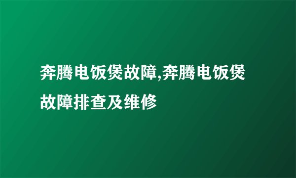 奔腾电饭煲故障,奔腾电饭煲故障排查及维修
