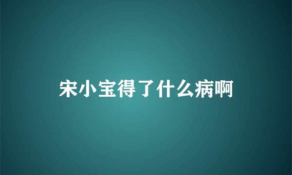 宋小宝得了什么病啊