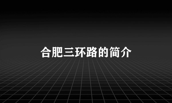 合肥三环路的简介