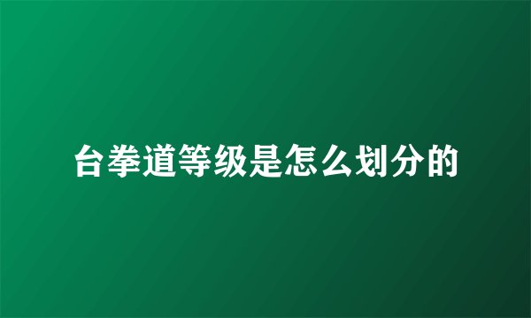 台拳道等级是怎么划分的