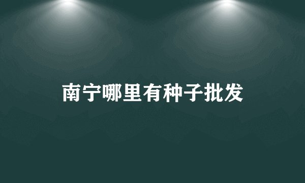 南宁哪里有种子批发