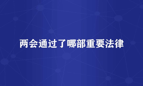 两会通过了哪部重要法律