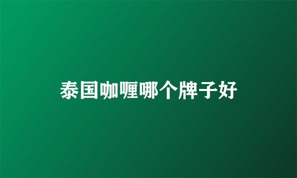 泰国咖喱哪个牌子好