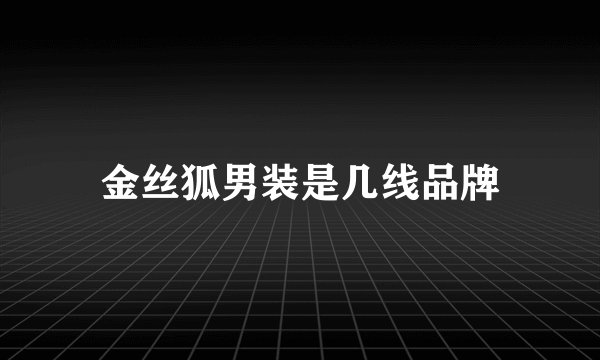 金丝狐男装是几线品牌