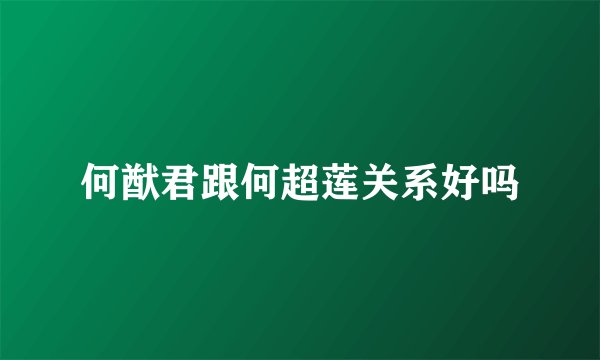 何猷君跟何超莲关系好吗