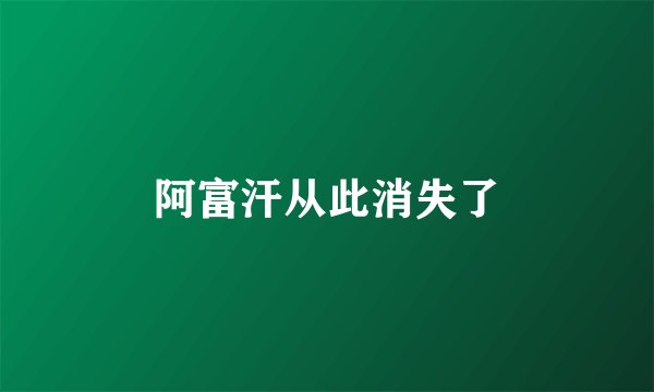 阿富汗从此消失了