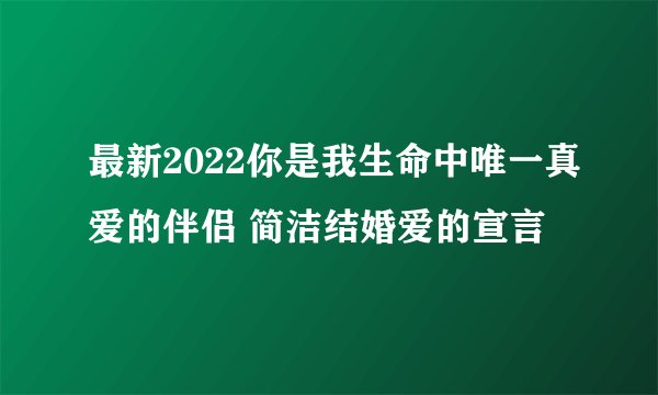 最新2022你是我生命中唯一真爱的伴侣 简洁结婚爱的宣言