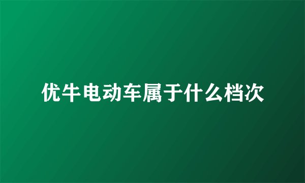 优牛电动车属于什么档次