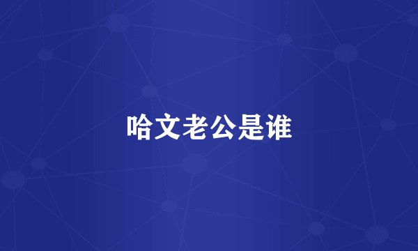 哈文老公是谁
