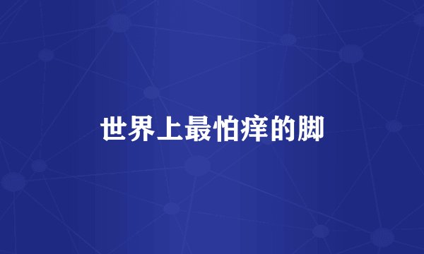 世界上最怕痒的脚