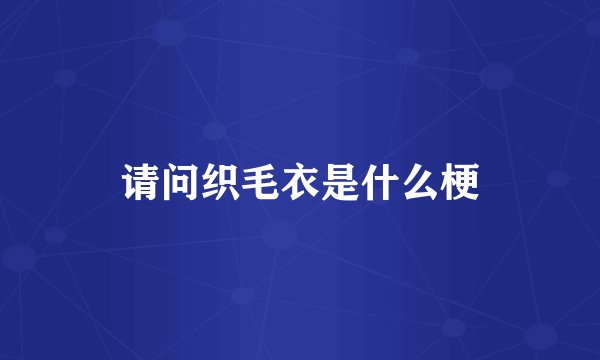 请问织毛衣是什么梗