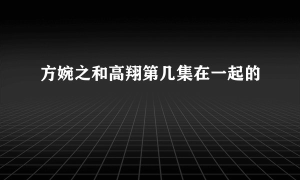 方婉之和高翔第几集在一起的
