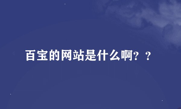 百宝的网站是什么啊？？