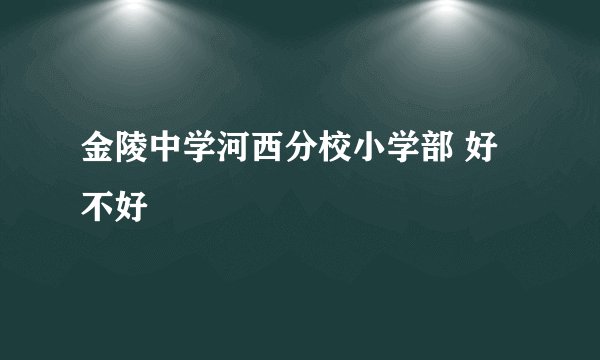 金陵中学河西分校小学部 好不好