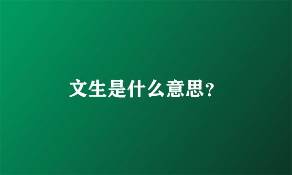 文生是什么意思？
