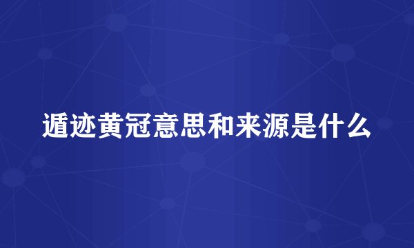 遁迹黄冠意思和来源是什么