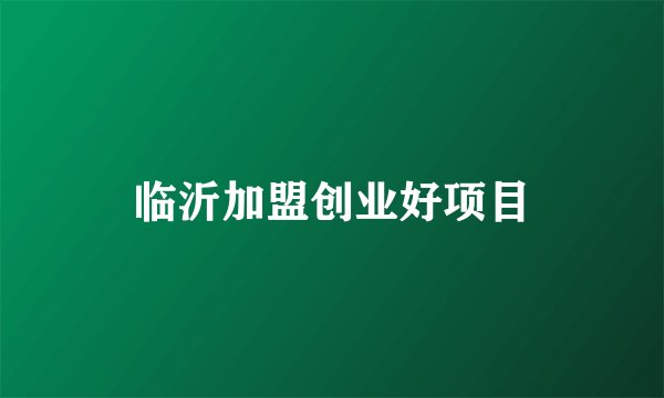 临沂加盟创业好项目